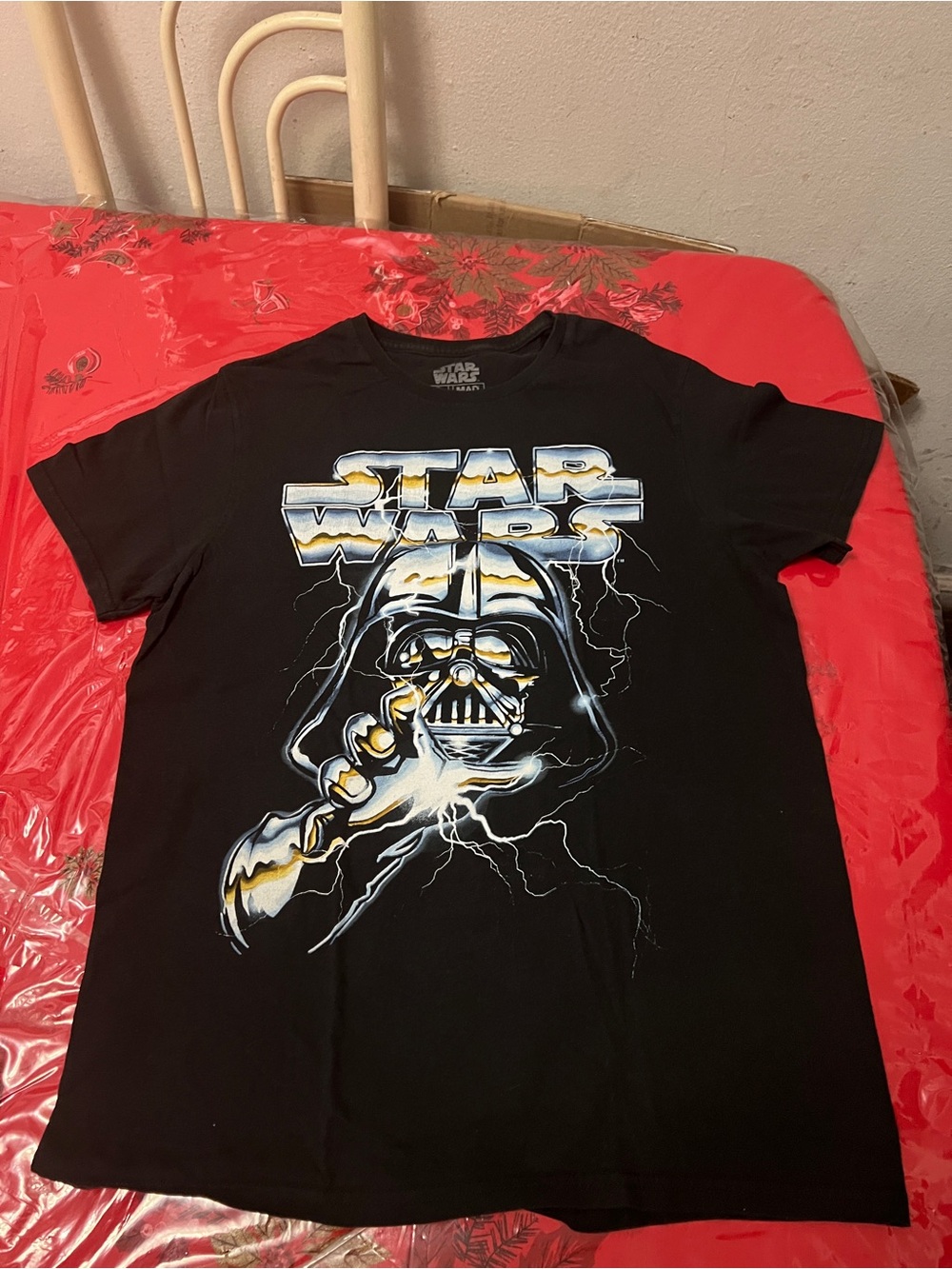 Star Wars Darth Vader Fifth Sun Chrome Lightning TShirt Mens Sz Medium Black